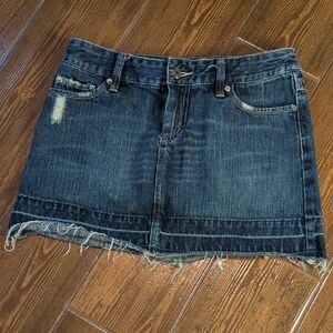 American Eagle Outfitters Distressed Blue Mini Skirt